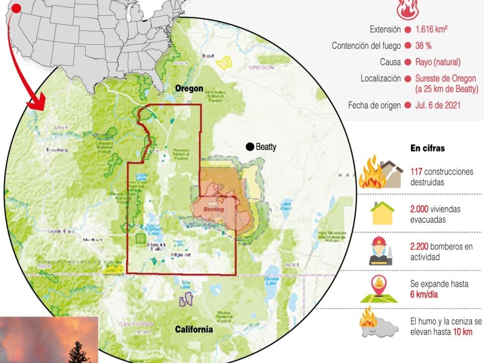 Infografía Incendio EUA