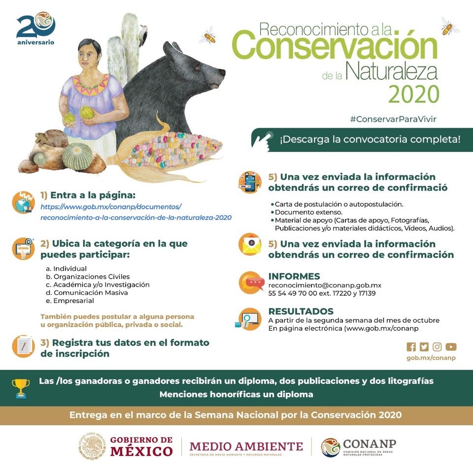 Convocan Al Reconocimiento A La Conservación De La Naturaleza 2020 ...